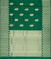 Dark Green Handloom Kanchipuram Silk Saree With Mango Butats-KA12433