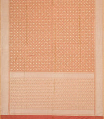 Peach Woven Art Dupion Saree With Floral Zari Motifs-BL5902