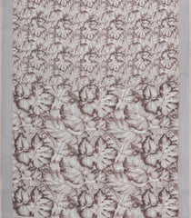 Off White Printed Synthetic Linen Saree With Floral Motifs-SY0200