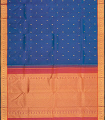 Blue Handloom Kanchipuram Silk Saree With Zari Buttas-KA15252