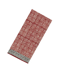 Crimson Printed Jaipur Cotton Saree With Floral Motifs-JC1877