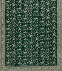 Dark Green Woven Synthetic Blended Saree With Embroidered Motifs-EN2037