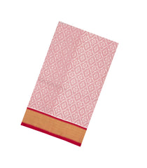 Baby Pink Handloom Pochampally Ikat Silk Saree With Tie & Dye Motifs -IK0422