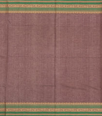 Maroon Handloom Village Cotton Saree With Checks & Buttas-VC1630