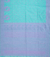Turquoise Woven Art Linen Saree With Floral Motifs-BL3929