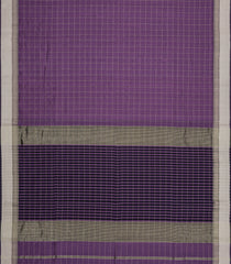 Lilac Handloom Maheswari Silk Cotton Saree With Checks-SC4962