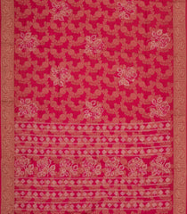 Red Printed Synthetics Dola Silk Saree With Floral Zari Motifs-BL5250