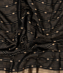 Black Woven Art Viscose Dola Silk Saree With Zari Stripes & Buttas-SY0576