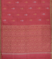 Dusty Peach Woven Tussar Silk Saree With Tree Buttas-TU3235