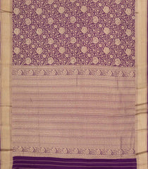 Purple Woven Mysore Silk Saree With Floral Vine Motifs-MS3347