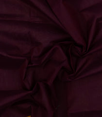 Dark Brown Handloom Silk Cotton Saree With Contrast Border-SC4492