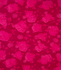 Magenta Woven Pure Chiffon Silk Saree With Printed Floral Motifs-PS0602