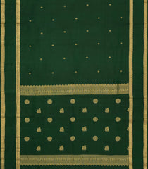 Dark Green Woven Pure Silk Saree With Diamond Buttas-EC2550