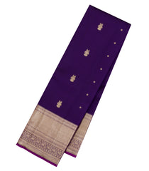 Dark Purple Handloom Kanchipuram Silk Saree With Gandaberunda Buttas-KA15067