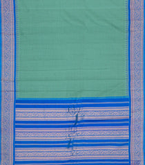 Aquamarine Handloom Gadwal Cotton Saree With Checks & Contrast Border-GA0346