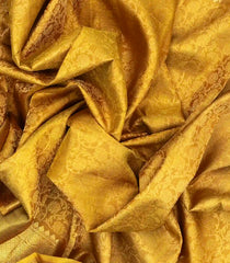 Gold Handloom Kanchipuram Silk Saree With Floral Vine Motifs-KA12145