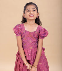 Two-Tone Lavender Festive Kids Pavadai Set-PM2100