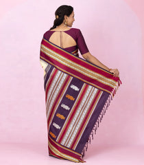 Cream Handloom Korvai Kanchipuram Silk Saree With Silk Thread Work Border-KA16349