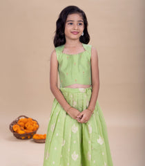 Lime Green Festive Kids Pavadai Set-PM2098