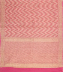Dusty Pink Woven Mysore Silk Saree With Chevron Stripes-MS3512