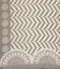Grey Printed Synthetics Linen Saree With Embroidery Border-BL5315