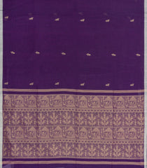Purple Handloom Bengal Cotton Saree With Tribal Motifs-BG1997