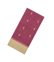 Dusty Pink Woven Dupion Silk Saree With Leaf Buttas & Contrast Border-DS0624