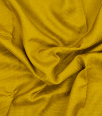 Mustard Woven Blended Viscose Saree With Zari Checks & Contrast Border-BL5512