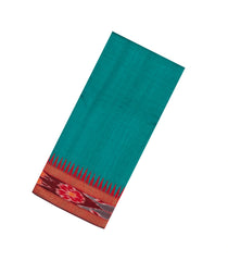 Teal Woven Dupion Silk Saree With Printed Border-DS0653