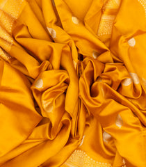 Mustard Handloom Banarasi Silk Saree With Floral Buttas-BE1453
