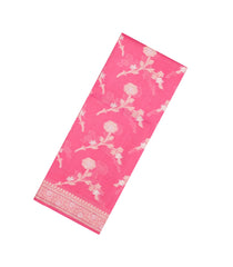 Peach Woven Dupion Silk Saree With Floral Buttas-DS0563