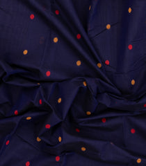 Dark Blue Woven Chettinad Cotton Saree With Buttas-CN1892