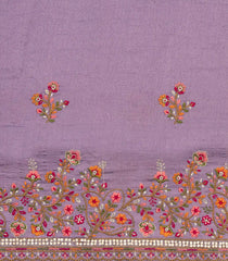Lavender Woven Synthetic Blended Saree With Embroidered Motifs-EN2039