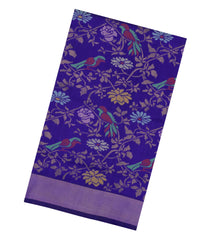 Violet Handloom Uppada Silk Saree With Meena Zari Motifs-UP0419