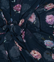 Lilac Woven Synthetic Georgette Saree With Printed Abstract Motifs-BL4225