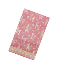 Baby Pink Handloon Banarasi Organza Silk Saree With Floral Vine Motifs-BE1915