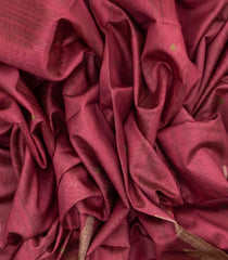 Crimson Woven Synthetic Dupion Saree With Printed Paintings In Pallu-BL4296