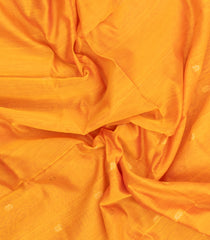 Mango Yellow Handloom Maheswari Silk Cotton Saree With Buttas & Zari Border-SC4872