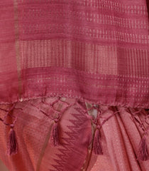 Dusty Pink Woven Synthetic Dola Silk Saree With Temple Border-SY0497
