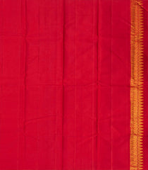 Red Handloom Kanchipuram Silk Saree With Floral Buttas-KA12349