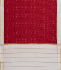 Red Woven Mysore Silk Saree With Coin Buttas & Contrast Border-MS3282