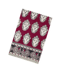 Magenta Printed Kalamkari Cotton Saree-KAL1258