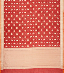 Red Handloom Organza Satin Soft Silk Saree With Floral Motifs-SO4092