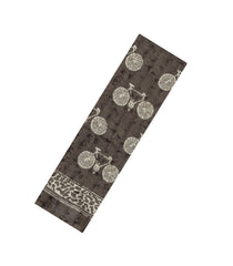 Dark Grey Printed Synthetic Makka Silk Saree With Cycle Motifs-BL5319