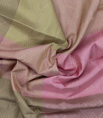 Green & Pink Handloom Soft Silk Saree With Diamond Motifs-SO4550