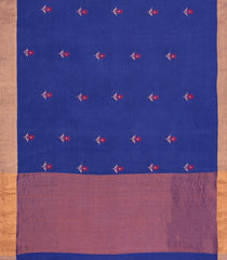 Purple Woven Tussar Silk Saree With Buttas & Zari Border-TU3466