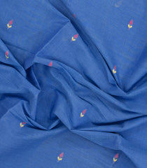 Steel Blue Handloom Uppada Cotton Saree With Buttas-UP0345