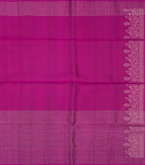 Black Handloom Soft Silk Saree With Coin Motifs & Checked Magenta Border-Black