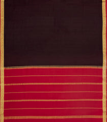 Dark Brown Woven Mysore Silk Saree With Contrast Border-MS3411
