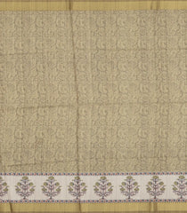 Olive Green Printed Synthetic Tussar Silk Saree With Zari Border-SY0022